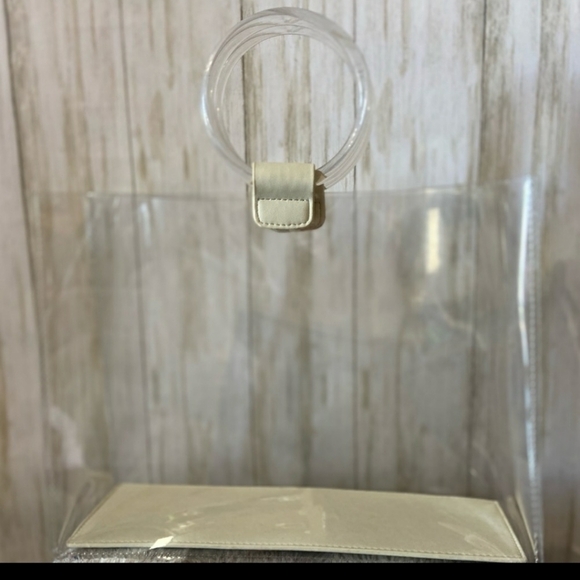 Madison‎ West clear bag two in one woven tan boho - Picture 4 of 7